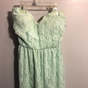 Strapless lace dress